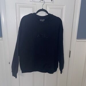 AYBL Women's Black Everyday Relaxed Sweater Sweatshirt Size L Athletic